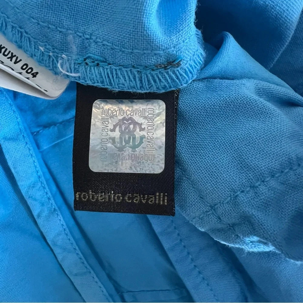 Vintage Roberto Cavalli Cropped Capri Pants Blue - Picture 10 of 11